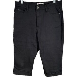 Lee Classic Fit At The Waist Capri Jeans Pants Women's 14 Medium Black Stretch